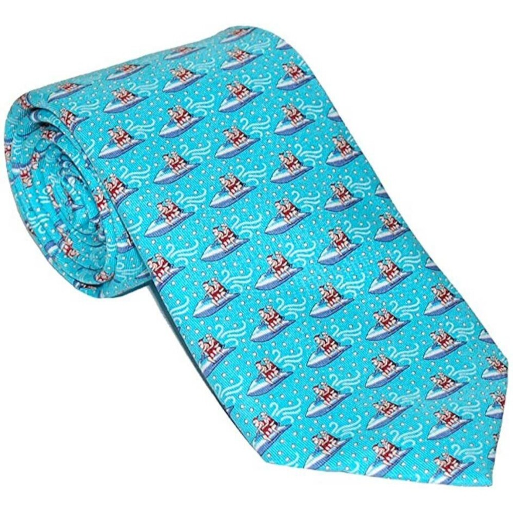 Vineyard Vines Santa Jet Skiing Silk Tie